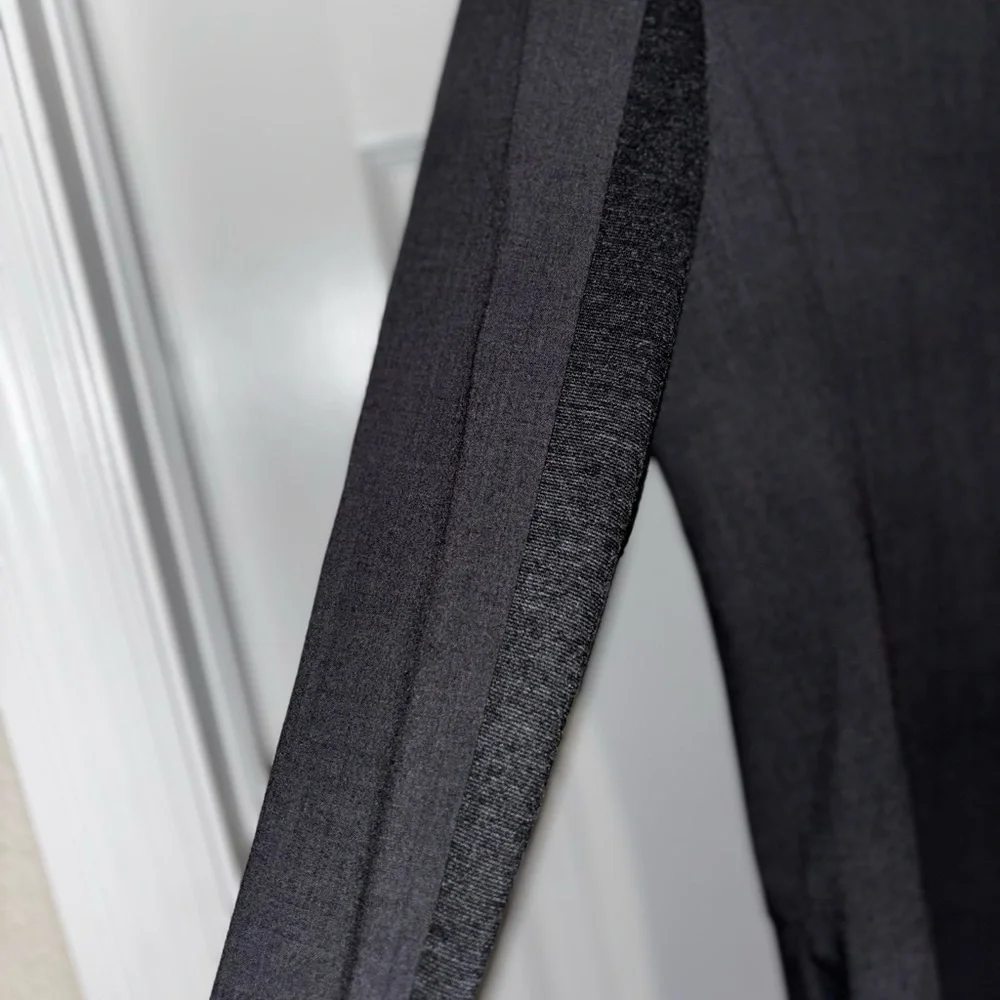 BCBGMAXAZRIA  Blazer Size S Kana Heather Jacket Satin Trim Gray​​​ - Picture 7 of 7